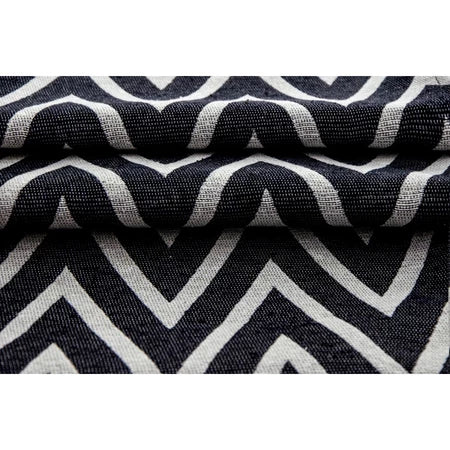 Tapete Para Sala ou Quarto 3,00M x 1,32M Antiderrapante Chevron Preto e Cinza